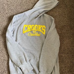 crooks & castles size small grey hoodie